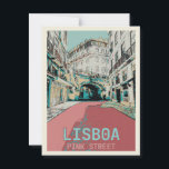 Cartão Postal Rua Rosa, Cais do Sodré, Lisboa - Encantador<br><div class="desc">Descubra o fascínio da icônica Rua Rosa de Lisboa, em Cais do Sodré, através da nossa cativante arte ilustrada, que captura lindamente a essência vibrante e o encanto cultural deste famoso destino. Perfeito para admiradores de Lisboa, entusiastas viagem, e aqueles que apreciam representações artísticas de paisagens urbanas. Traga o espírito...</div>
