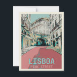 Cartão Postal Rua Rosa, Cais do Sodré, Lisboa - Encantador<br><div class="desc">Descubra o fascínio da icônica Rua Rosa de Lisboa, em Cais do Sodré, através da nossa cativante arte ilustrada, que captura lindamente a essência vibrante e o encanto cultural deste famoso destino. Perfeito para admiradores de Lisboa, entusiastas viagem, e aqueles que apreciam representações artísticas de paisagens urbanas. Traga o espírito...</div>