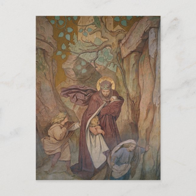 Cartão Postal Rua. Saída de Elisabeth do Castelo de Wartburg (Frente)