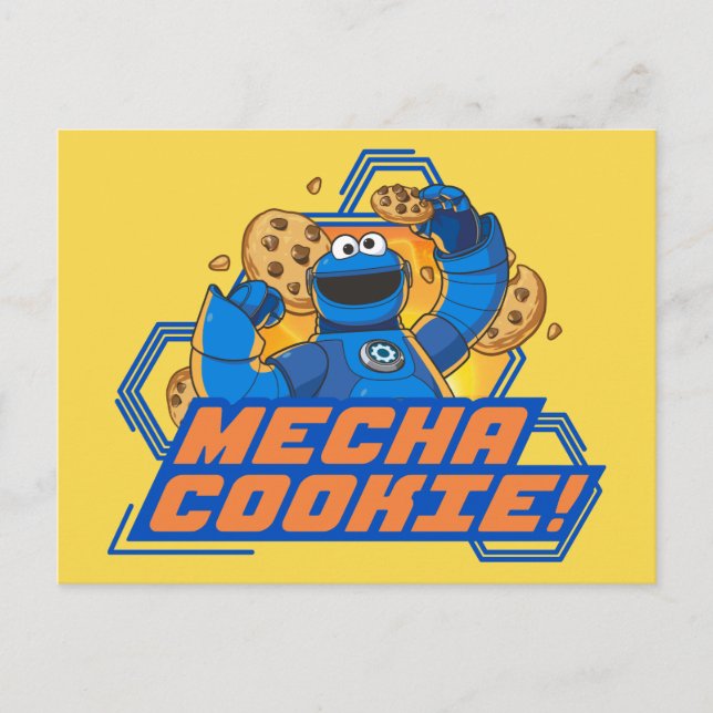 Cartão Postal Rua Sésamo | Cookie Monster Mecha Cookie! (Frente)