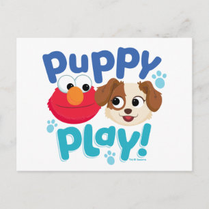 Cartão Postal Rua Sésamo Puppy Play Elmo & Tango