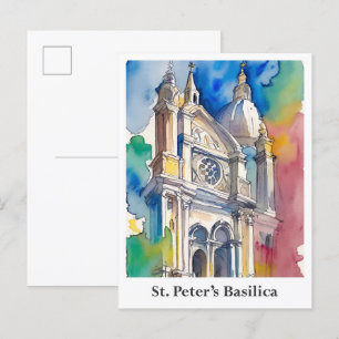 Cartão Postal Rua, Vaticano de Aquarela de Peter,
