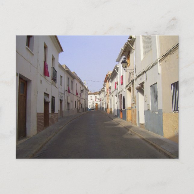 Cartão Postal Rua velha da cidade. Espanha. (Frente)
