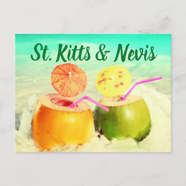 Cartão Postal Ruas. Cocos de Kitts & Nevis (Frente)
