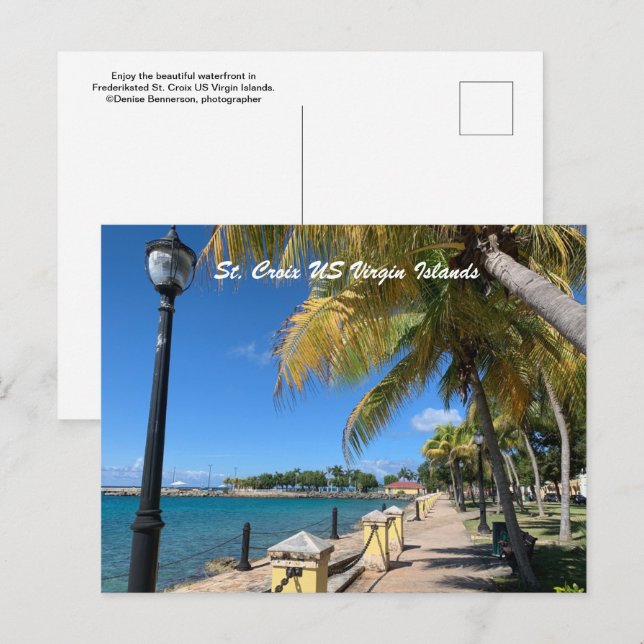 Cartão Postal Ruas. Croix Ilhas Virgens dos EUA Frederiksted Tro (Frente/Verso)