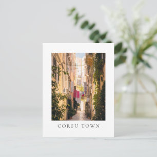 Cartão Postal Ruas estreitas da antiga cidade de Corfu