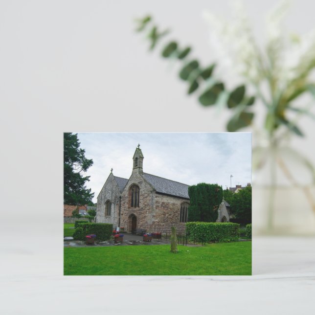 Cartão Postal Ruas históricas. Asaph Parish Church, North Wales (Em pé/Frente)