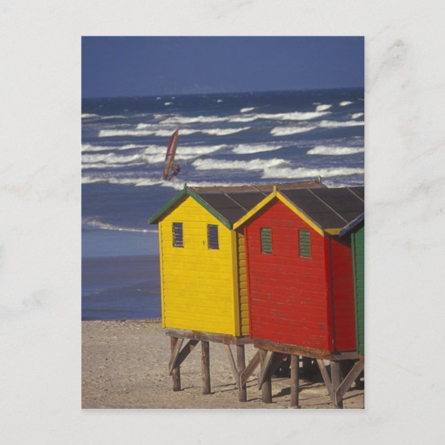 Cartão Postal Ruas, James Bay Bathing Boxes, perto de Capetown,  (Frente)