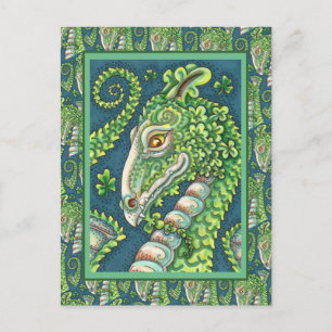 CARTÃO POSTAL RUAS. O GREEN SHAMROCK DRAGON DE PATRICK, FANTASIA