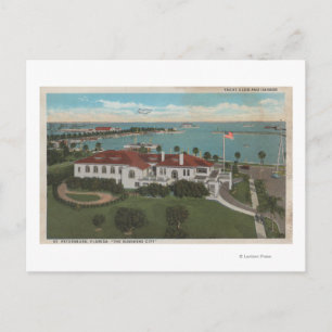 Cartão Postal Ruas. Petersburgo, FL - Aéreo do Yacht Club &