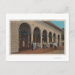 Cartão Postal Ruas. Petersburgo, FL - Vista exterior da Posta