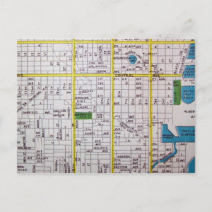 Cartão Postal Ruas Petersburgo, Mapa de Vintage da FL