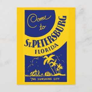 Cartão Postal Ruas Vintage. Petersburg Flórida