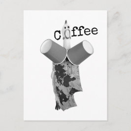 Cartão Postal Rubber Chicken screaming Coffee Postcard