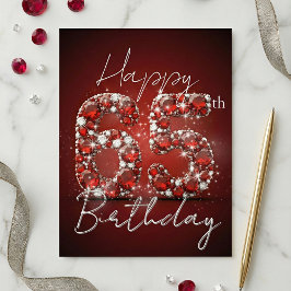 Cartão Postal Rubro Vermelho & Brilho de Diamante 65º Aniversári