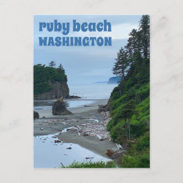Cartão Postal Ruby Beach, Olimpiadas Washington, Viagem