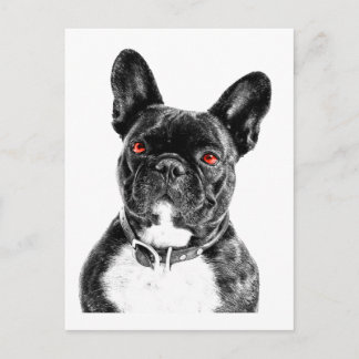 Cartão Postal Ruby Eyed French Bulldog Portrait
