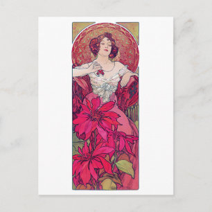 Cartão Postal Ruby (Quatro Joias), Alphonse Mucha