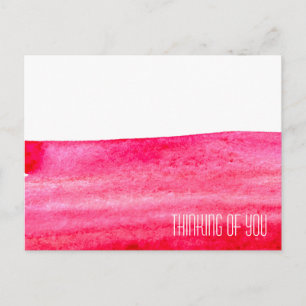 Cartão Postal Ruby Red Watercolor minimalista