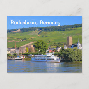 Cartão Postal Rudesheim, Alemanha: Barco de cruzeiro