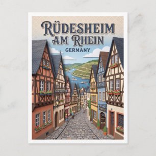Cartão Postal Rüdesheim am Rhein Alemanha