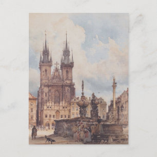 Cartão Postal Rudolf Alt- Vista da Praça da Cidade Antiga