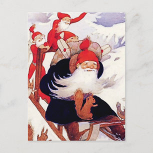 Cartão Postal Rudolf Koivu "Elves Sled Ride"