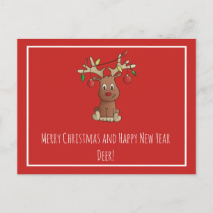 Cartão Postal Rudolph, a rena vermelha