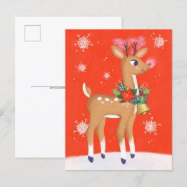 Cartão Postal Rudolph A Rena Vermelha Nosada