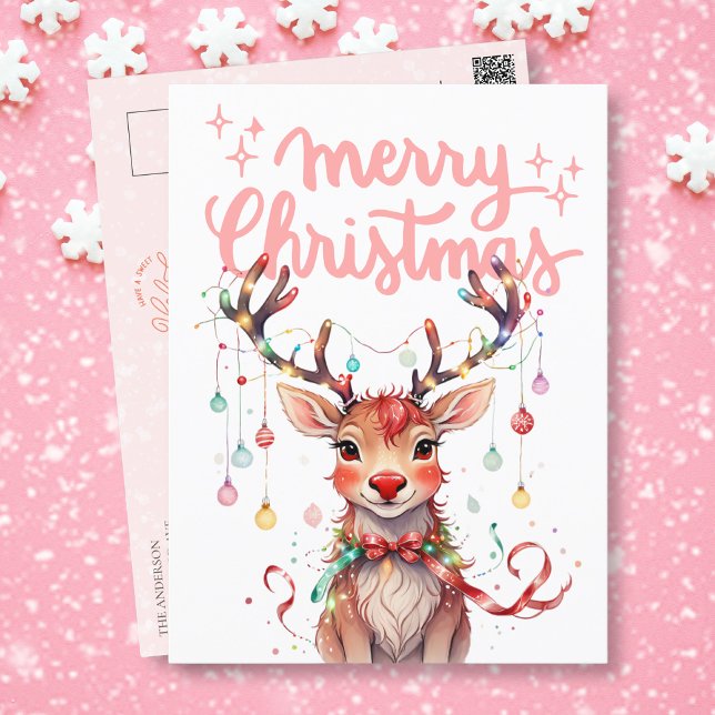 Cartão Postal Rudolph Rudolph e Luzes de Natal (Criador carregado)