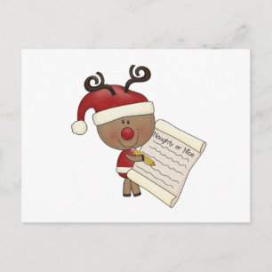 Cartão Postal Rudy Reindeer Naughn ou Nic