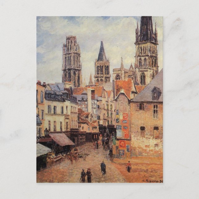 Cartão Postal Rue de l'epicerie em Rouen, em uma manhã de Cinza (Frente)