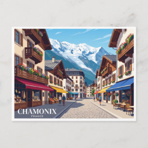 Cartão Postal Rue Joseph Vallot Chamonix França