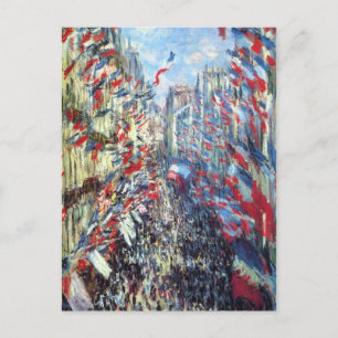 Cartão Postal Rue Montorgueil, Paris por Claude Monet