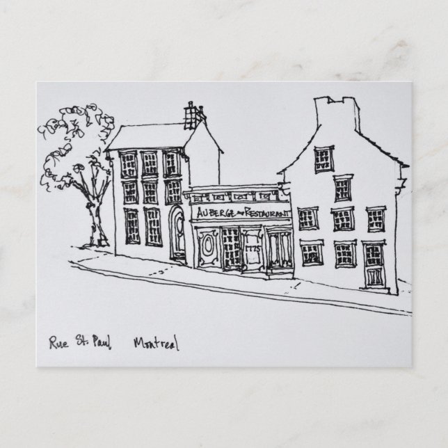 Cartão Postal Rue Rua, Paul Old Town | Montreal, Canadá (Frente)