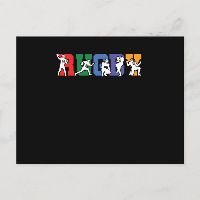 Cartão Postal Rugby Football Rugby Team Rugby Player Gift (Frente)