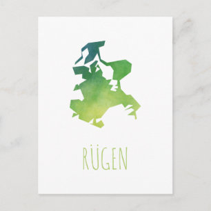Cartão Postal Rügen Map