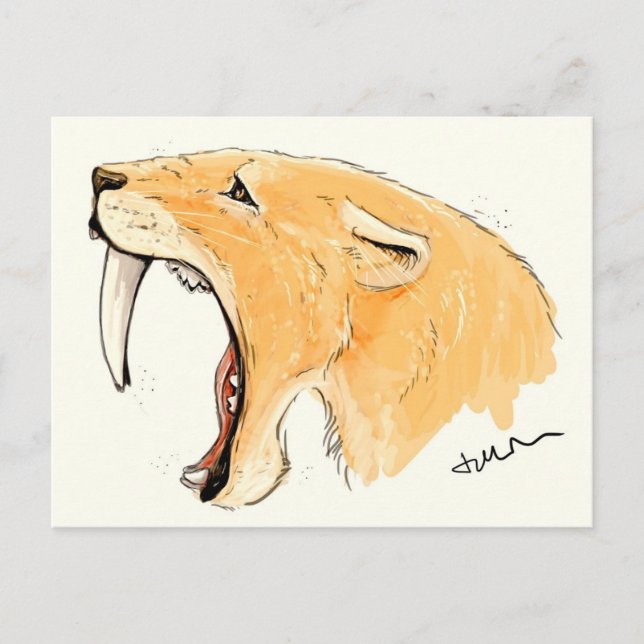 Cartão Postal Rugido de Smilodon (Frente)