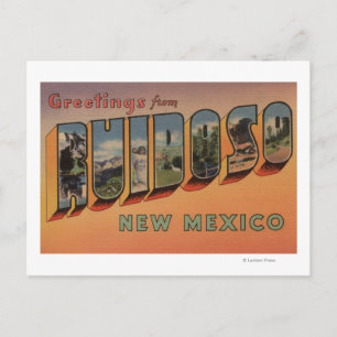 Cartão Postal Ruidoso, Novo México - Cenas com Letras Grandes