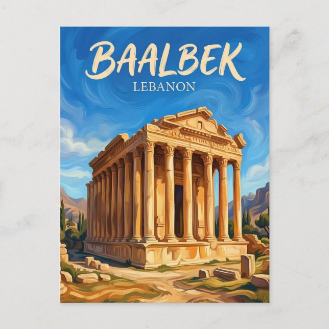 Cartão Postal Ruínas de Baalbek Líbano (Frente)