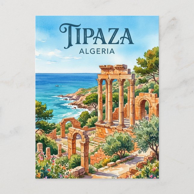 Cartão Postal Ruínas de Tipaza Argélia (Frente)