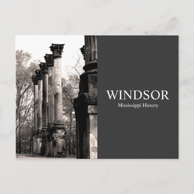 Cartão Postal Ruínas de Windsor - História do Mississippi (Frente)