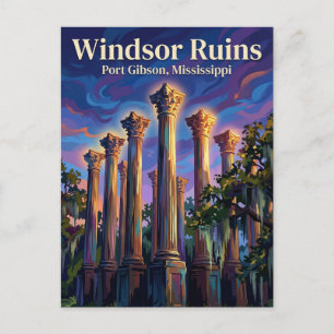 Cartão Postal Ruínas de Windsor Mississippi