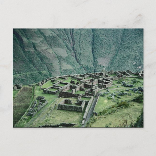 Cartão Postal Ruínas incas, Pisac, Peru (Frente)