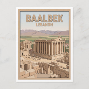 Cartão Postal Ruínas Romanas de Baalbek Líbano