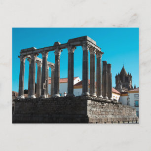 Cartão Postal Ruínas romanas em Evora Portugul