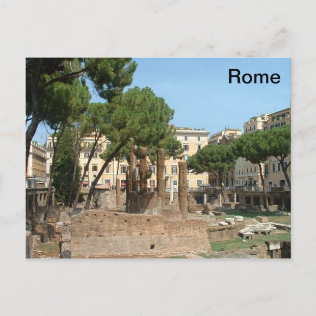 Cartão Postal Ruínas romanas - Piazza Argentina - Roma (Frente)