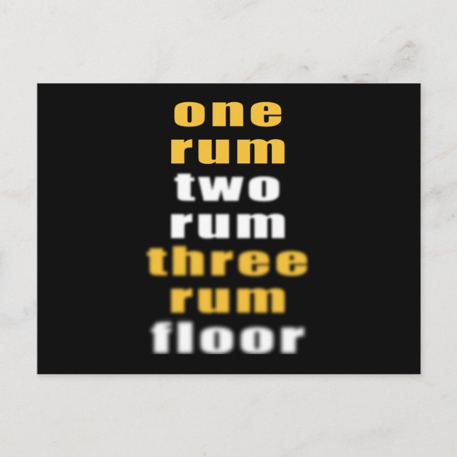 Cartão Postal Rum beba festa de álcool engraçado (Frente)