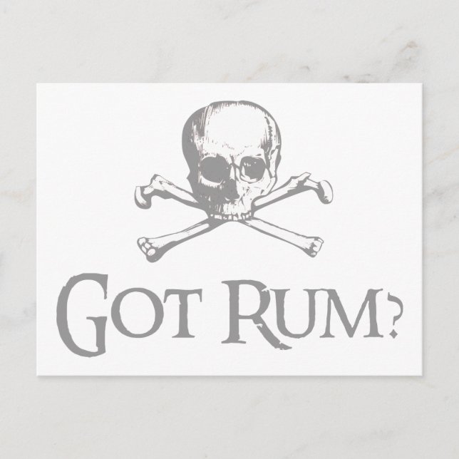 Cartão Postal Rum Skull e Crossbones (Frente)