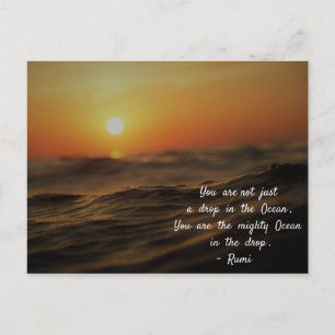 Cartão Postal Rumi fala sobre a vida. Você não é só uma gota...